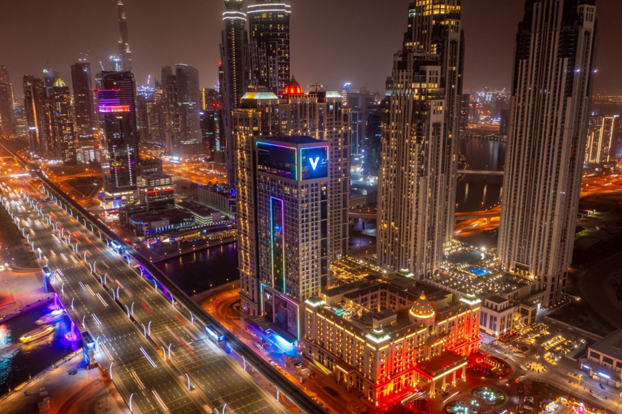 BLU Dubai is a high-energy nightclub known for its skyline views